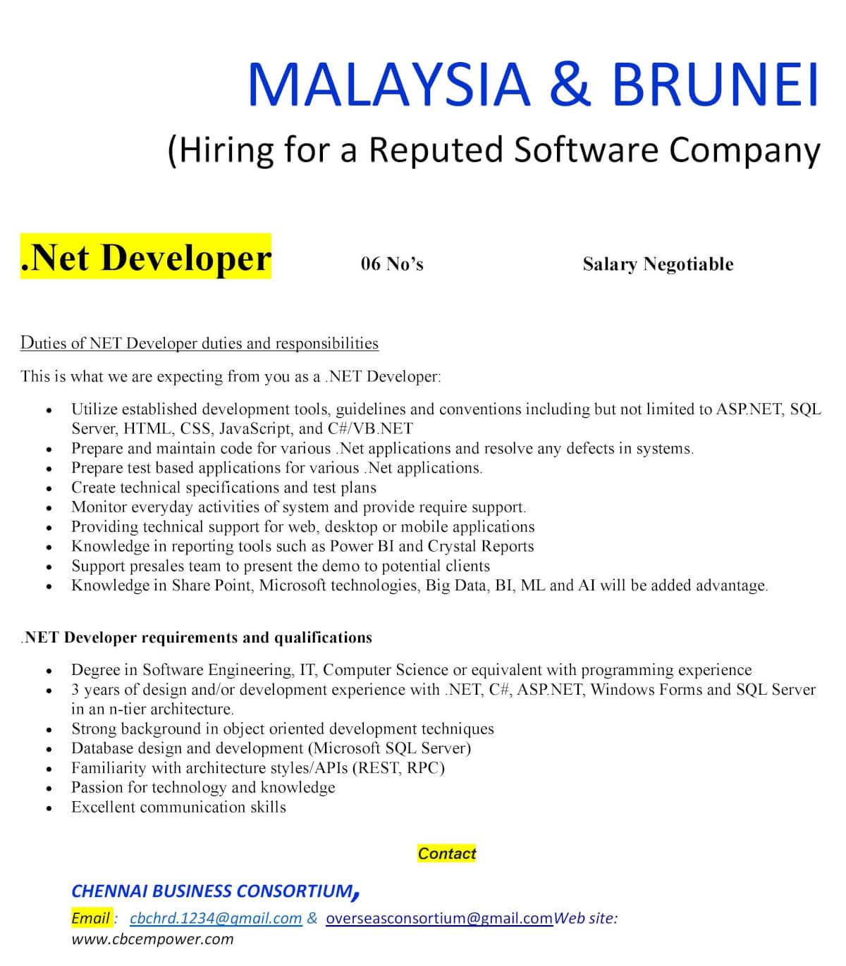 DOT NET DEVELOPER