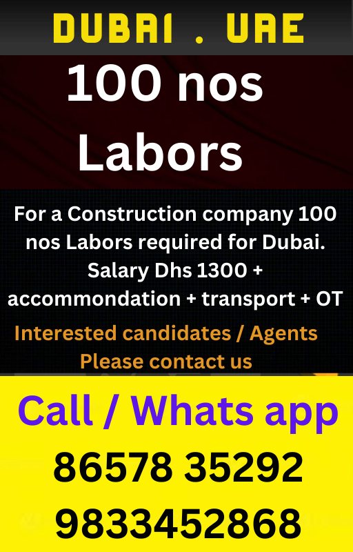 Labors required for Dubai