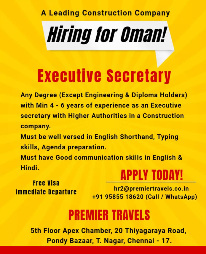 Urgent Requirement for Oman