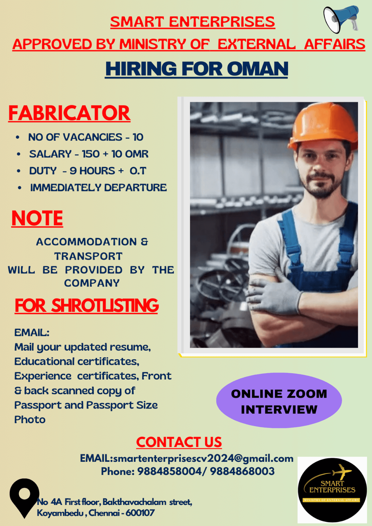 URGENT HIRING FOR FABRICATORS IN OMAN