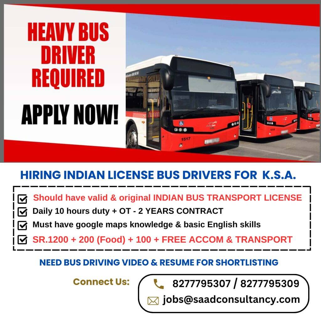 hiring BUS DRIVERS for SAUDI ARABIA