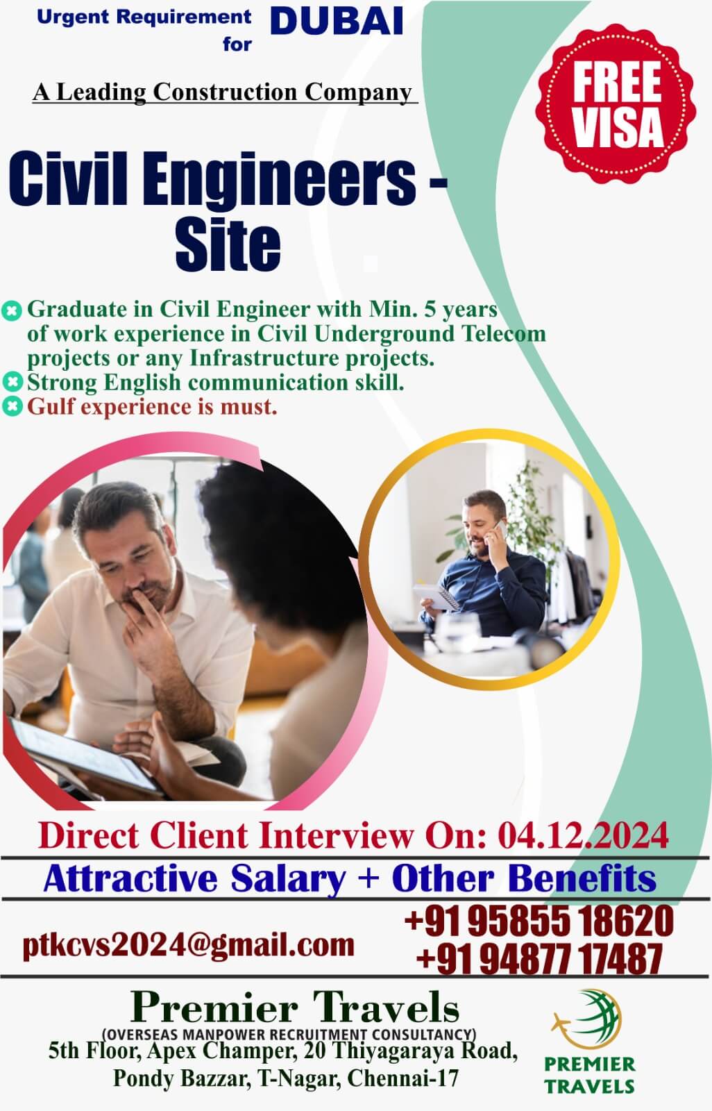 Client Interview on 04.12.2024 (Wednesday) at Chennai location