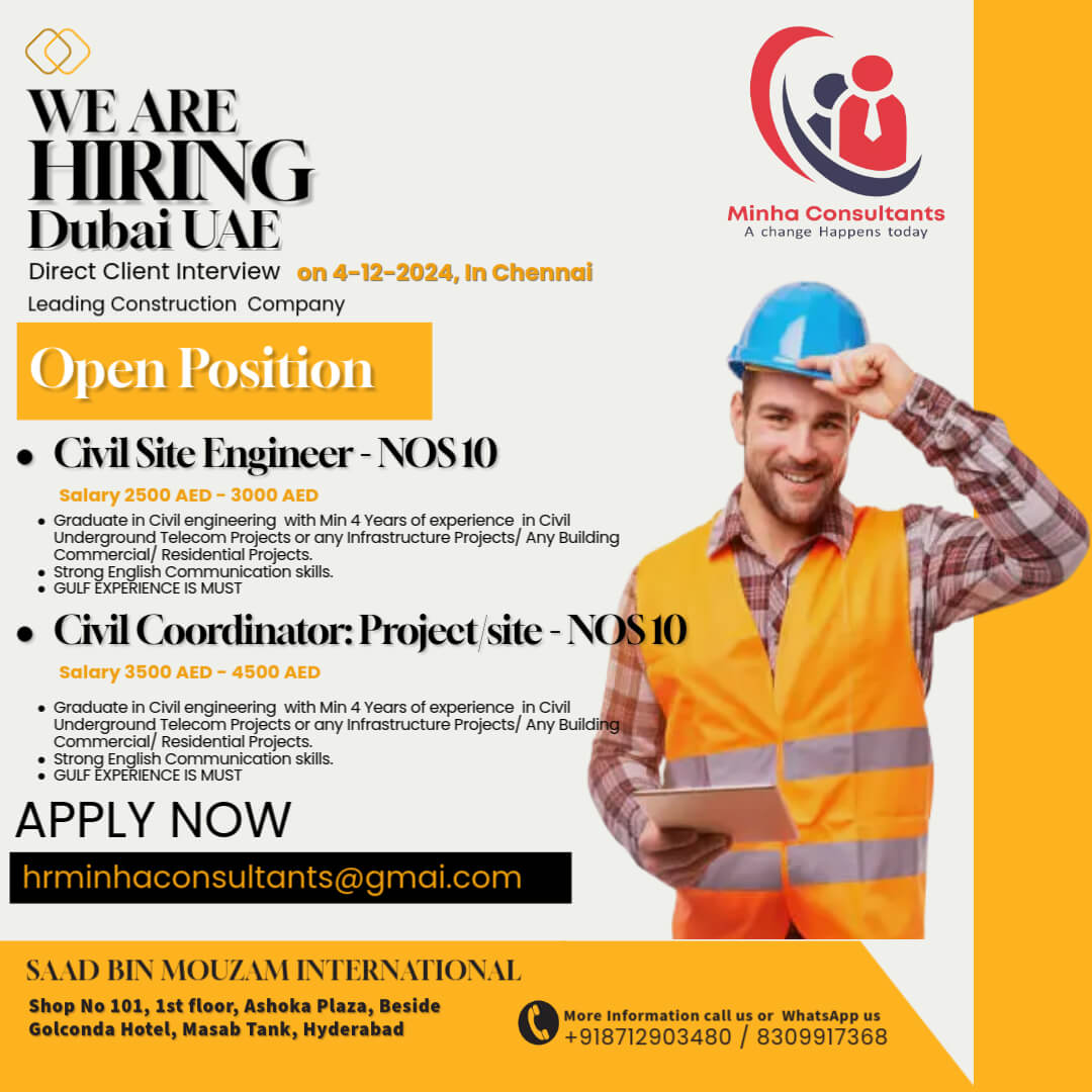 URGENTLY REQUIRED FOR DUBAI UAE