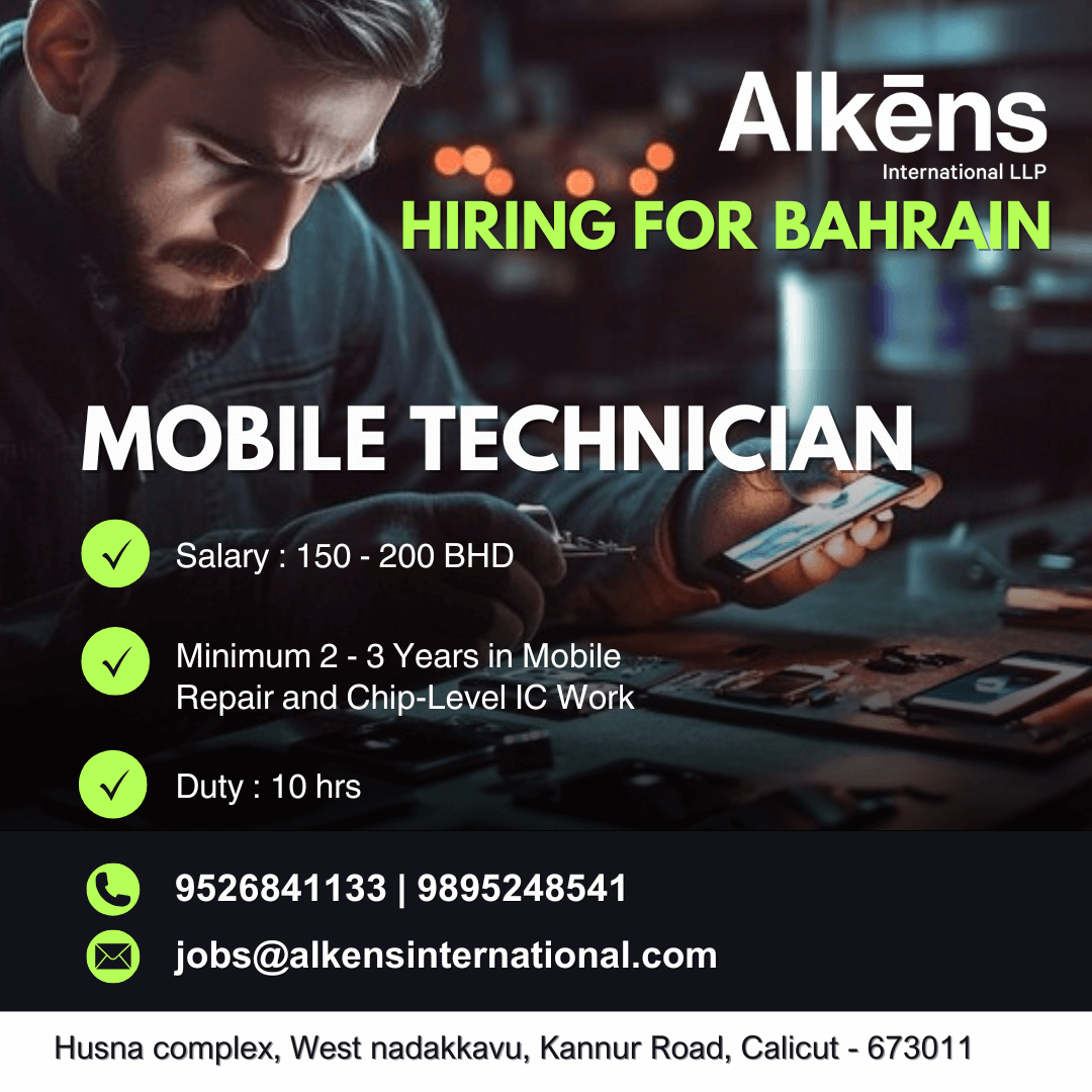 HIRING MOBILE TECHNICIAN FOR BAHRAIN