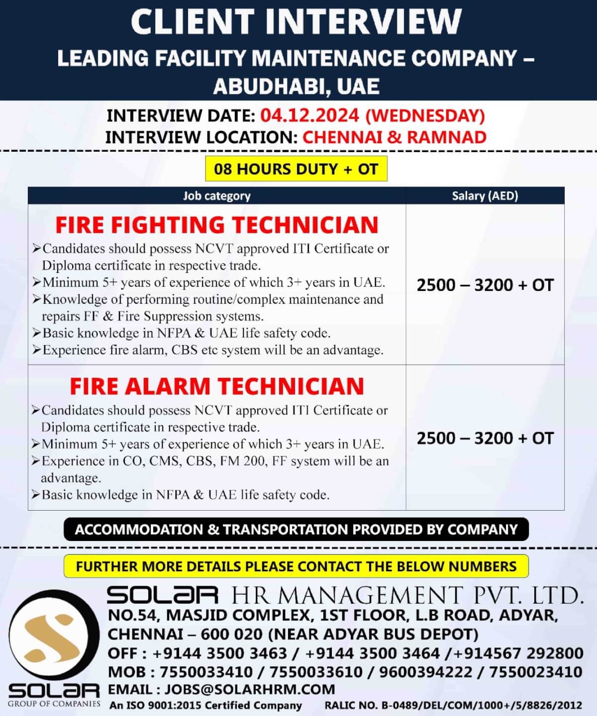 CLIENT INTERVIEW FOR LEADING MAINTENANCE COMPANY - ABU DHABI