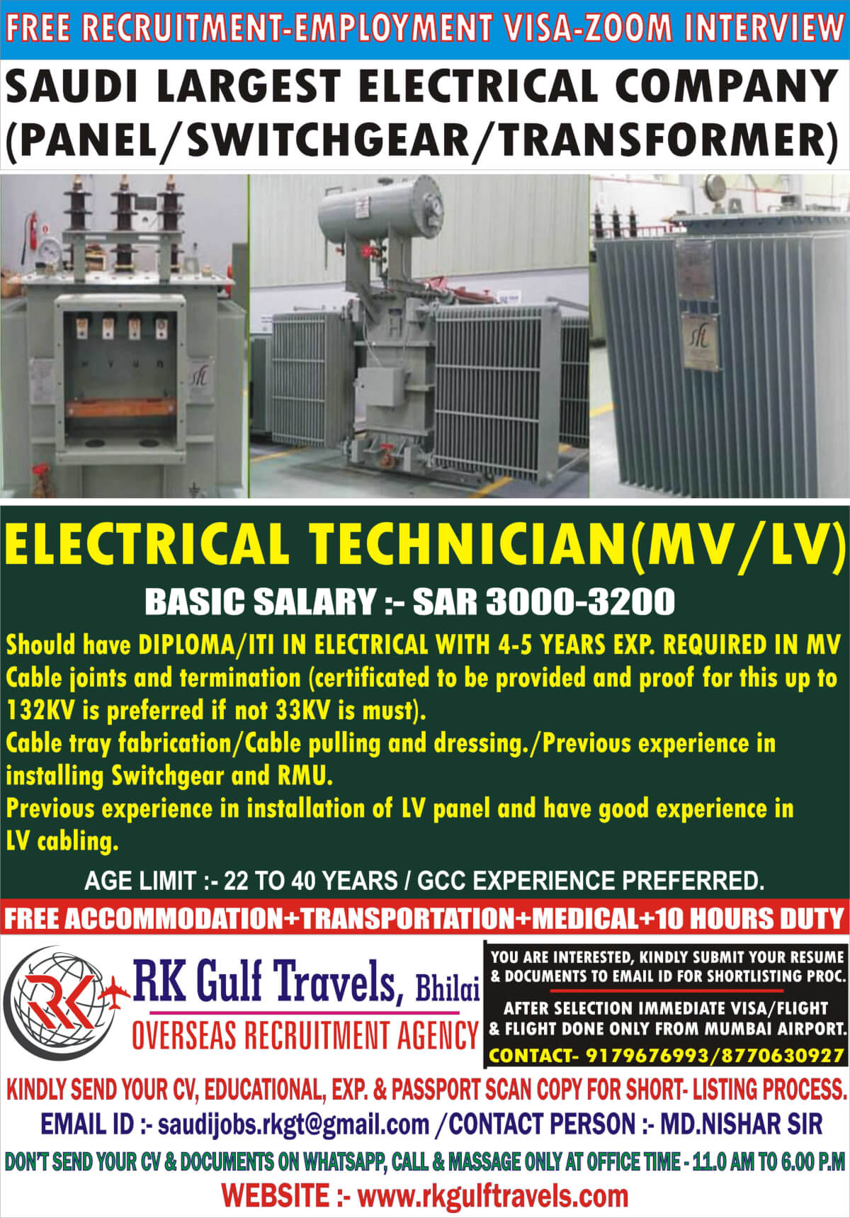 CERTIFIED MV CABLE JOINTER & TERMAINATORS - SAUDI ARABIA.