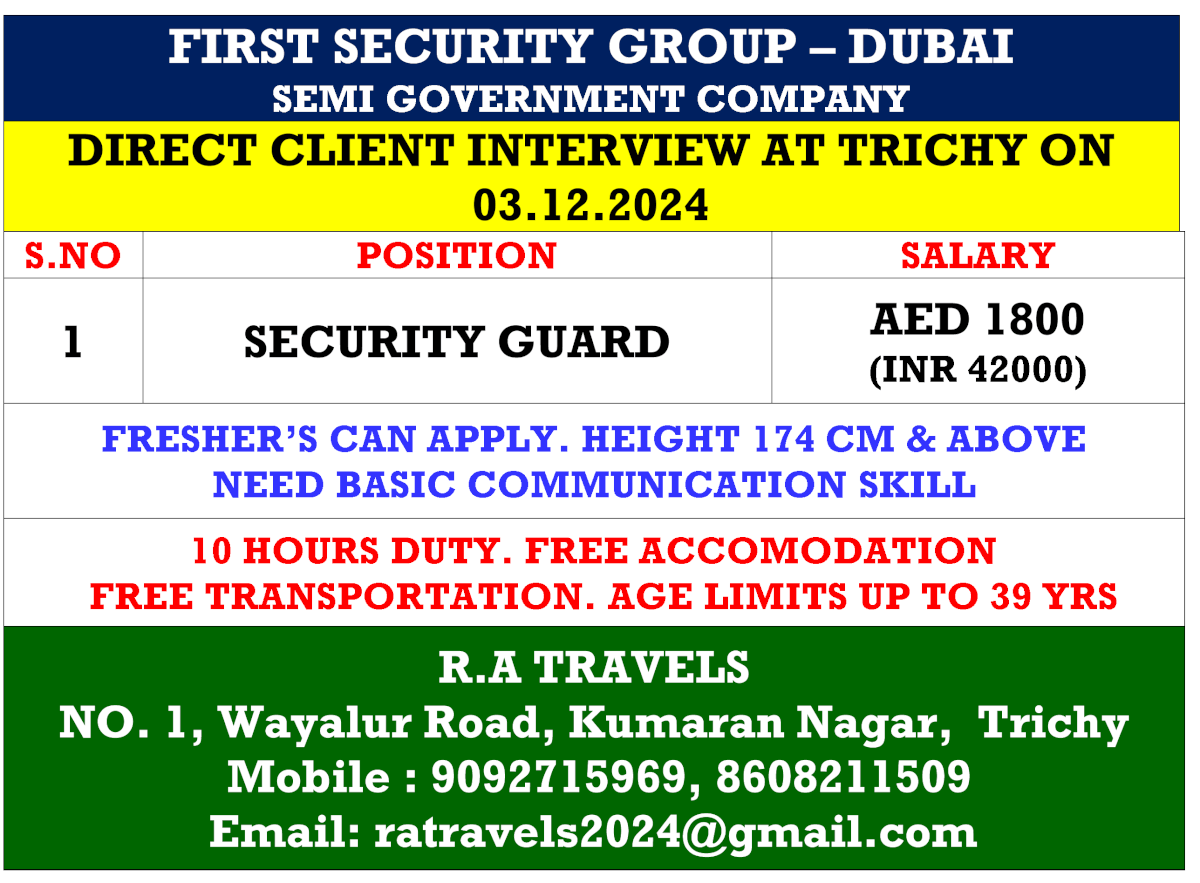 FIRST SECURITY GROUP – DUBAI