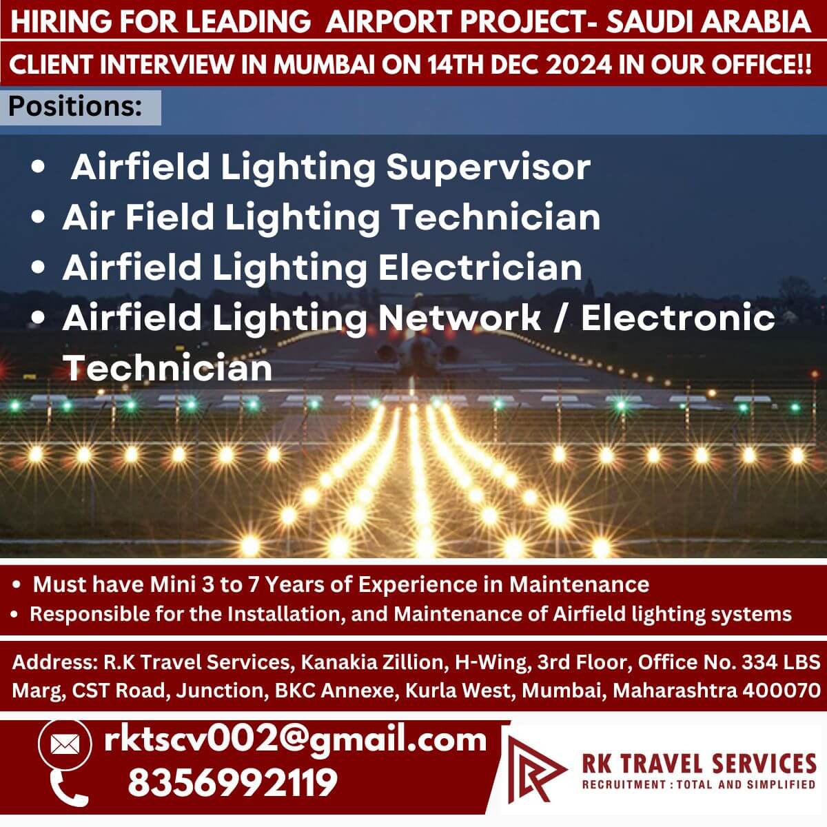 hiring for Leading  Airport Project- Saudi Arabia