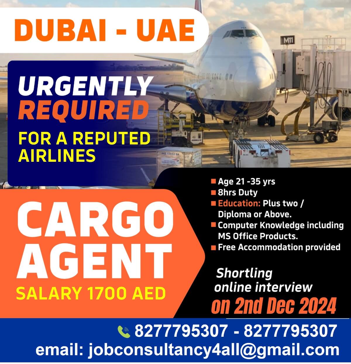 hiring CARGO AGENTS for UAE