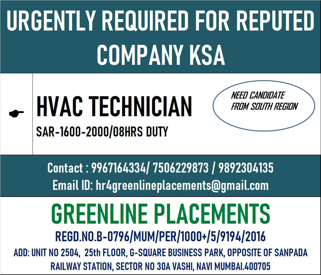 URGENTLY REQUIRED FOR REPUTED COMPANY KSA