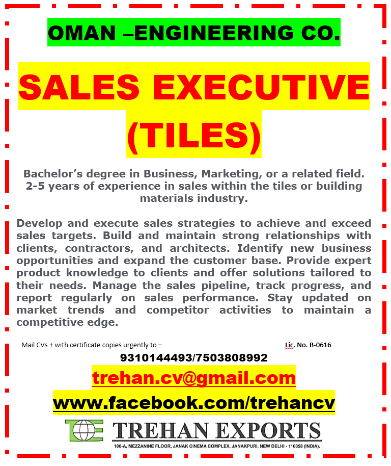 SALES EXECUTIVE - TILES