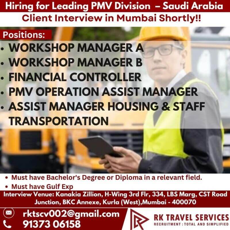 Hiring for Leading PMV Division - Saudi Arabia