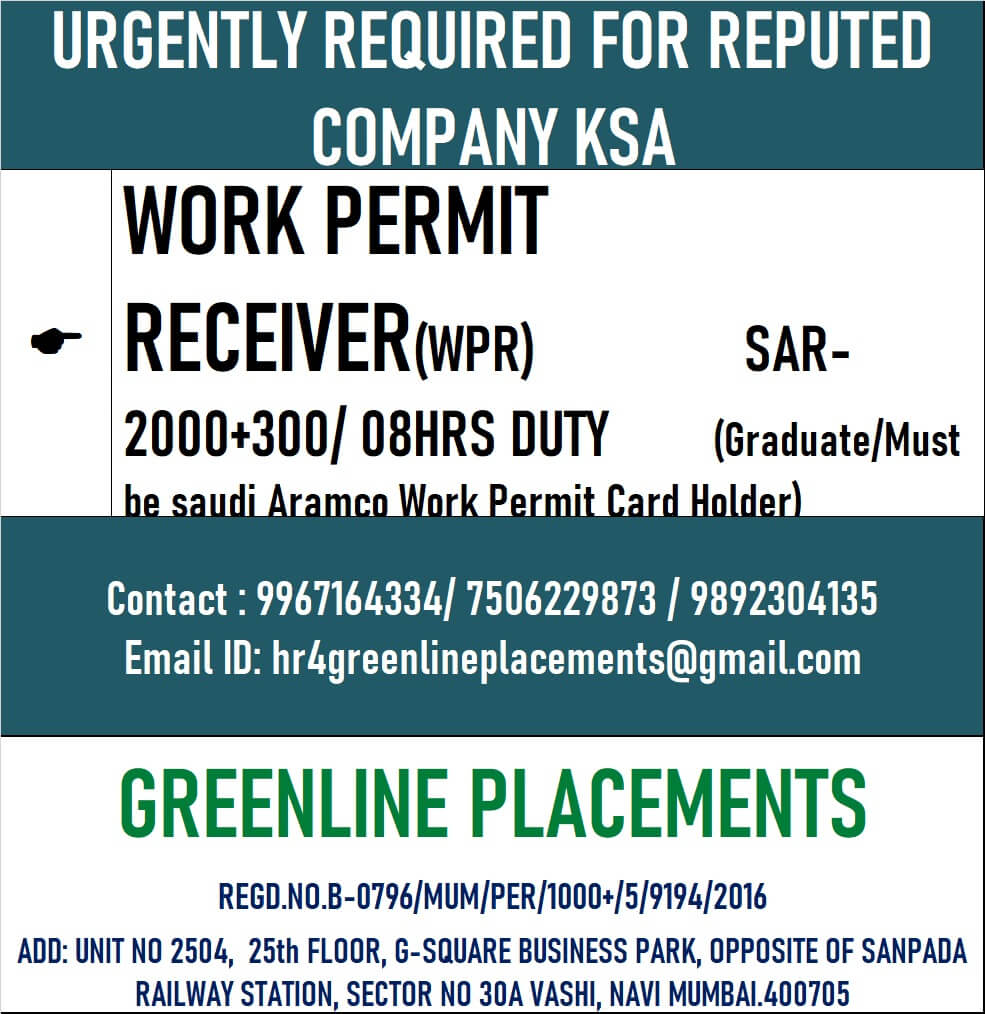 URGENTLY REQUIRED FOR REPUTED COMPANY KSA