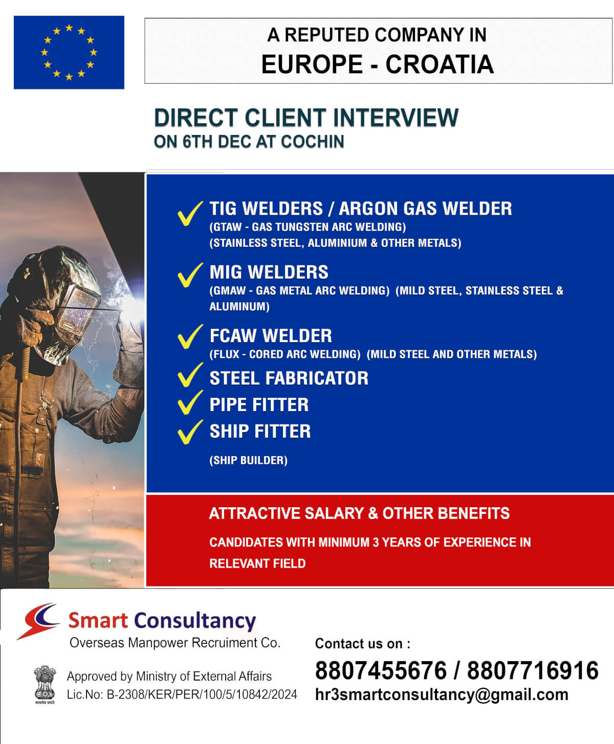 Europe's top company is hiring! Direct client interview on 6th Dec in Cochin Get ready for a life-changing opportunity!