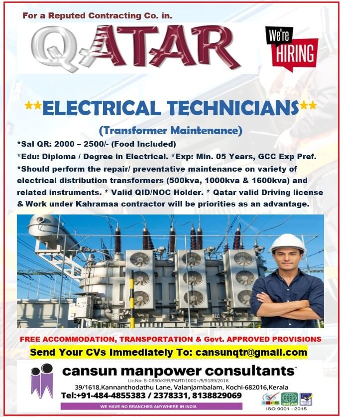 Urgently required for Qatar