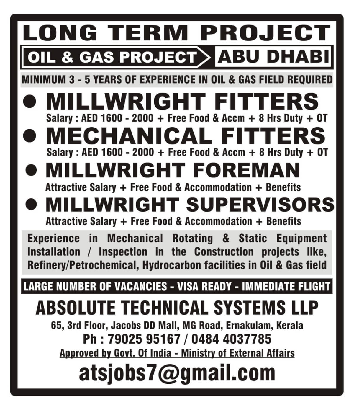 Mechanical Fitters for Abu Dhabi