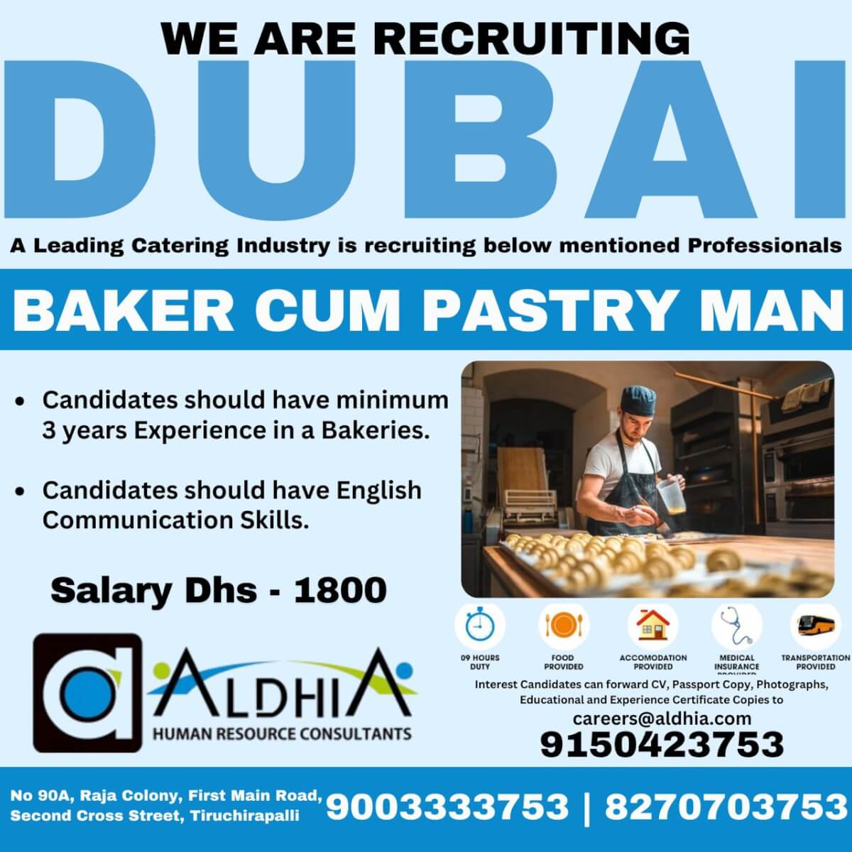 Baker cum Pastry Man