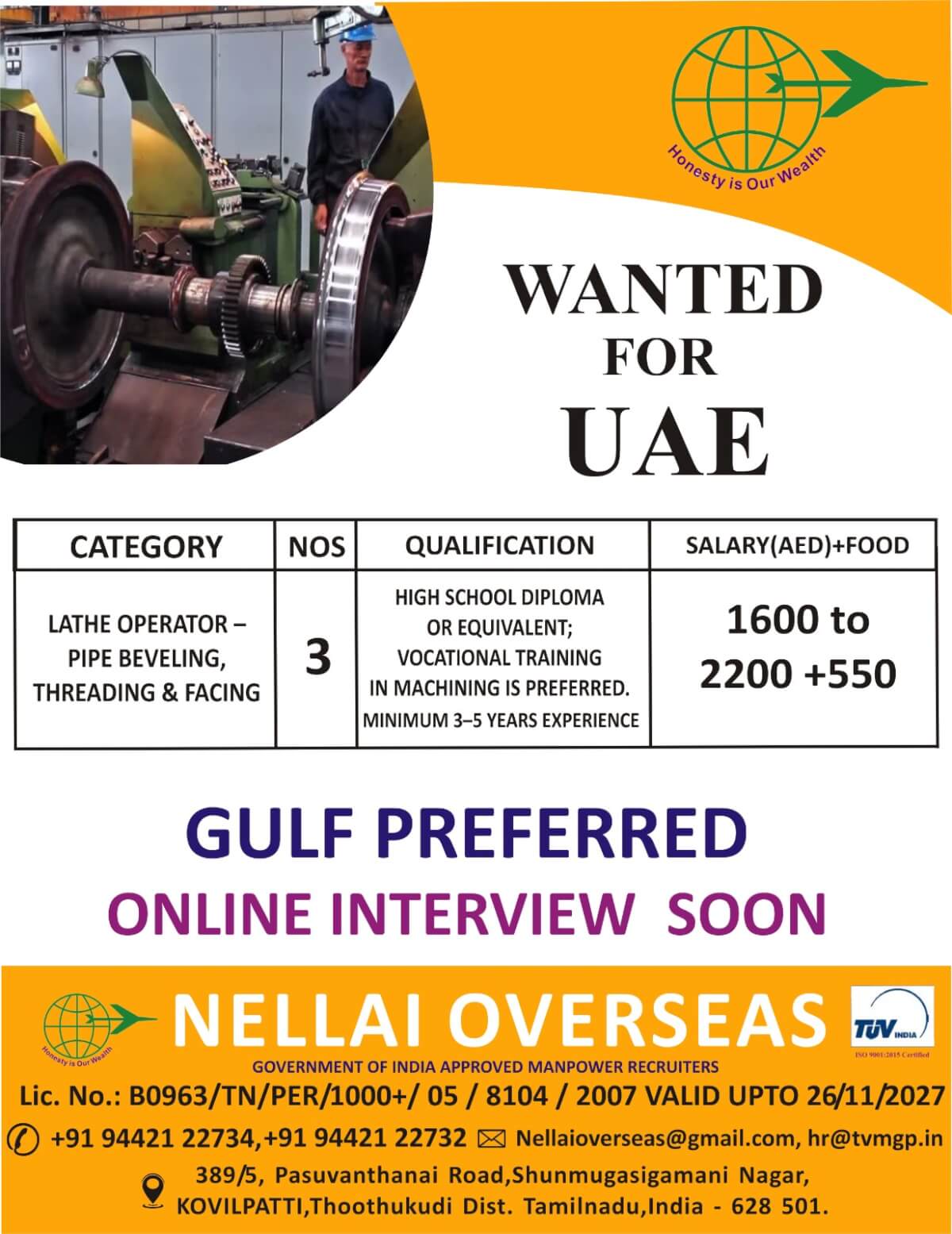 WANTED FOR UAE