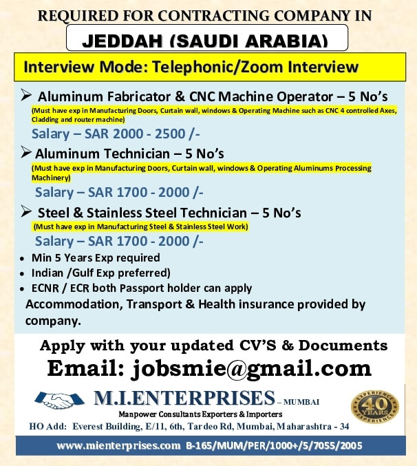 REQUIRED FOR CONTRACTING COMPANY IN SAUDI ARABIA