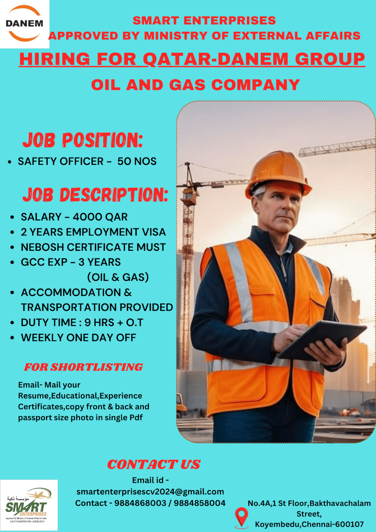 URGENT REQUIREMENT FOR QATAR - SAFETY OFFICER