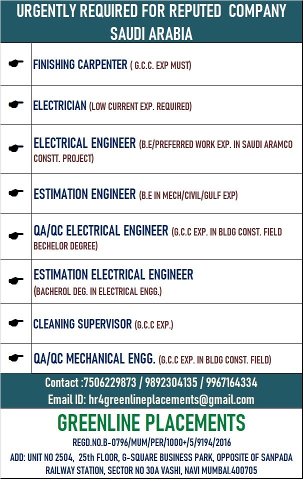 URGENTLY REQUIRED FOR REPUTED COMPANY KSA