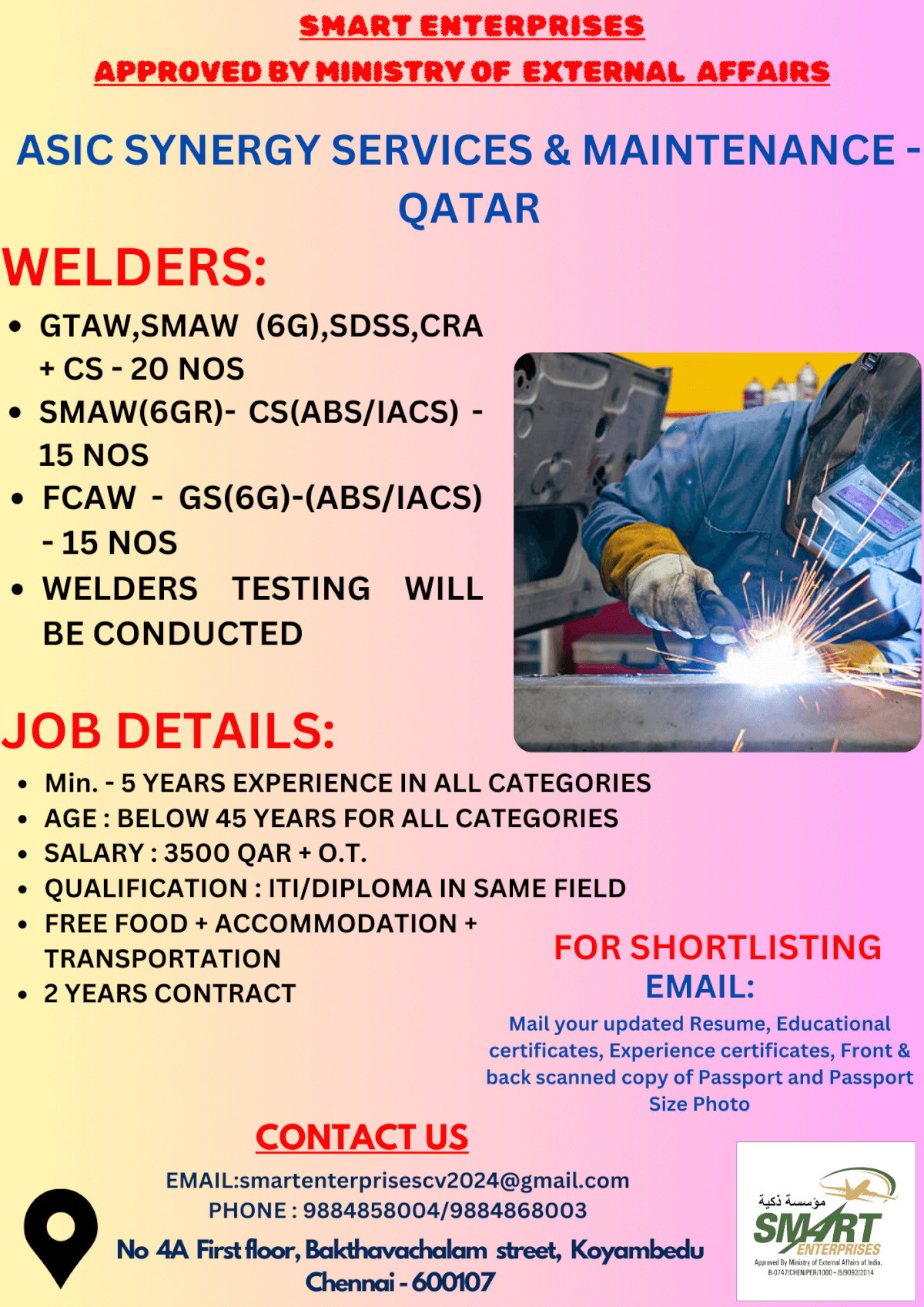 URGENT REQUIREMENT FOR QATAR