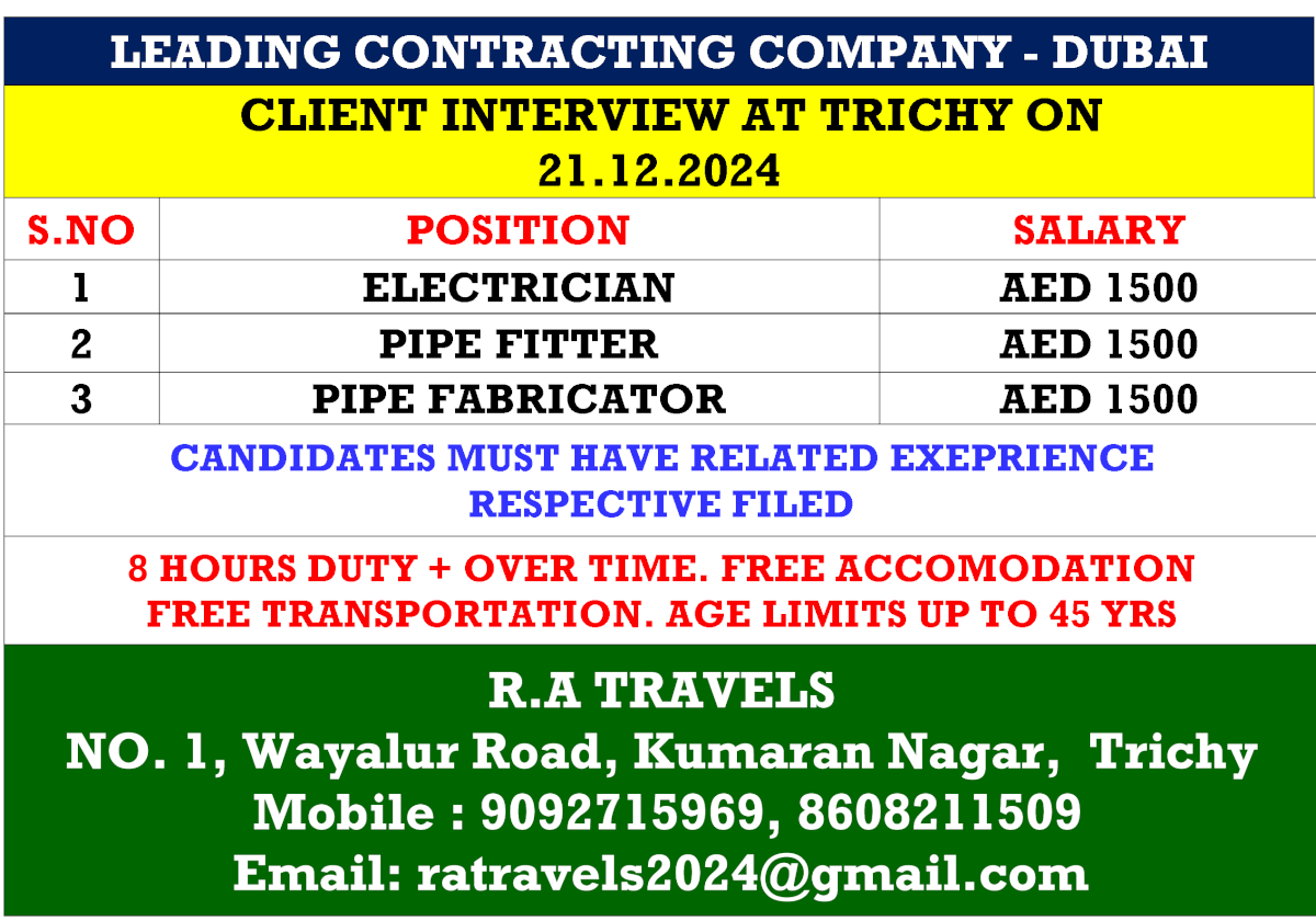 LEADING CONTRACTING COMPANY - DUBAI