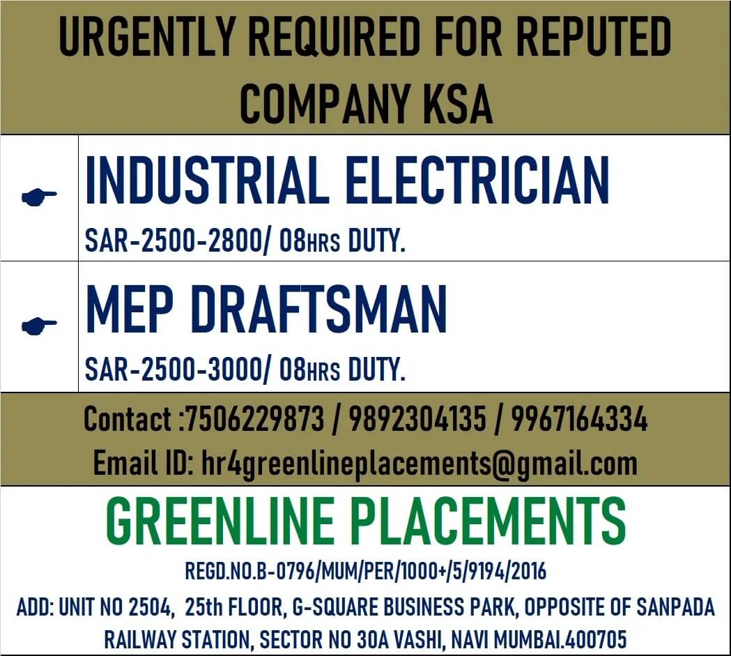 URGENTLY REQUIRED FOR REPUTED COMPANY KSA