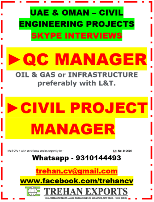 QA QC MANAGER - CIVIL PROJECT MANAGER