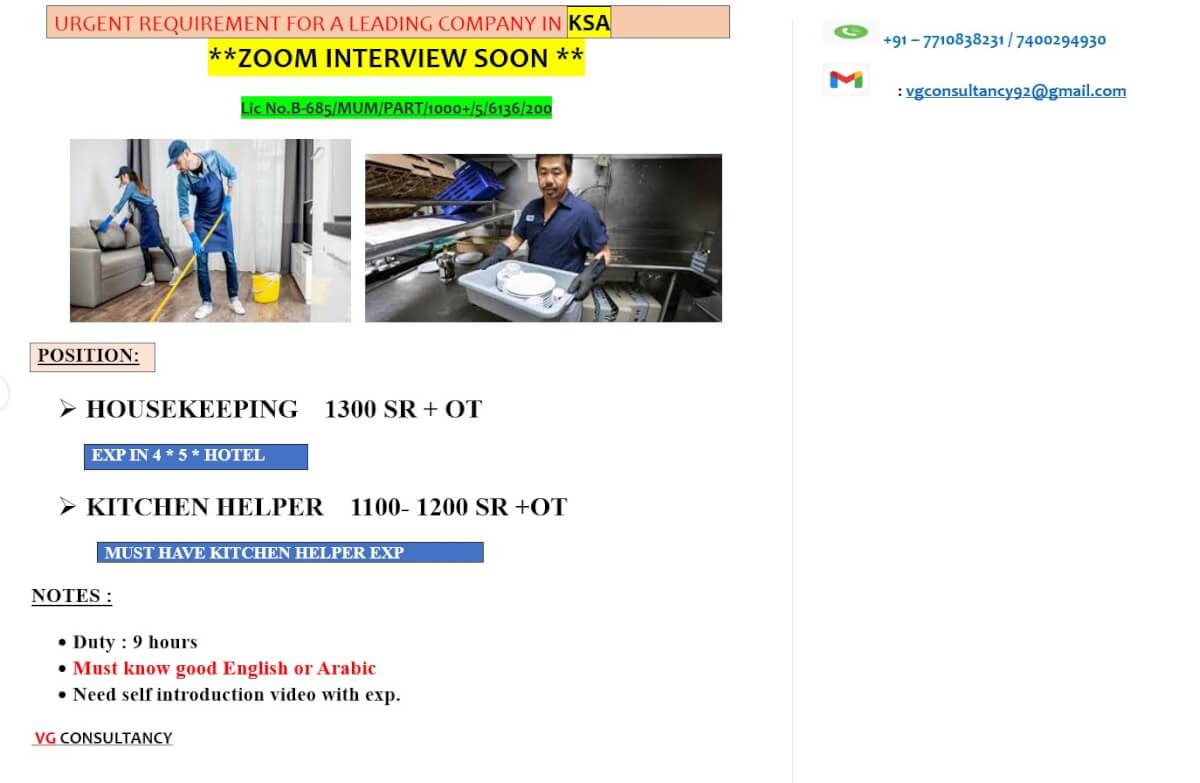 URGENTLY REQURED FOR LEADING COMPANY