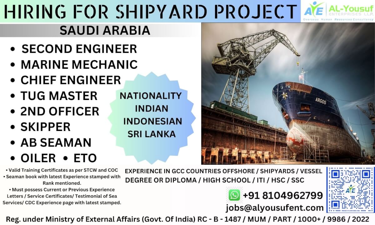 HIRING FOR SHIPYARD-SAUDI ARABIA