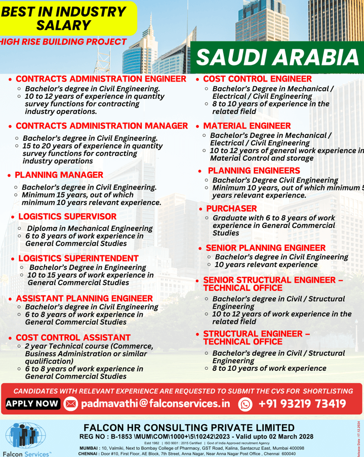 SAUDI ARABIA HIRING ALERT