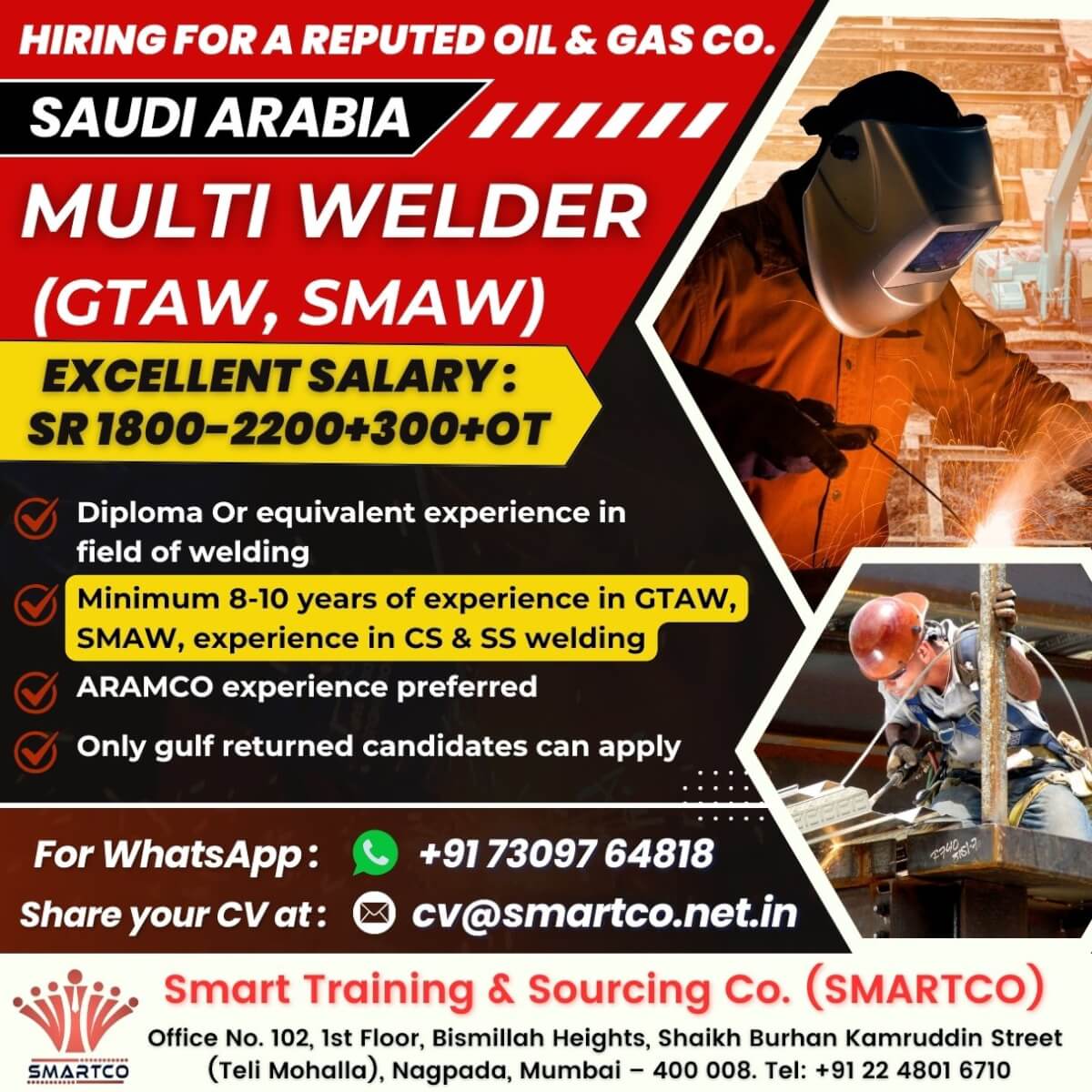 *HIRING FOR A REPUTED OIL & GAS CO.* - *SAUDI ARABIA*