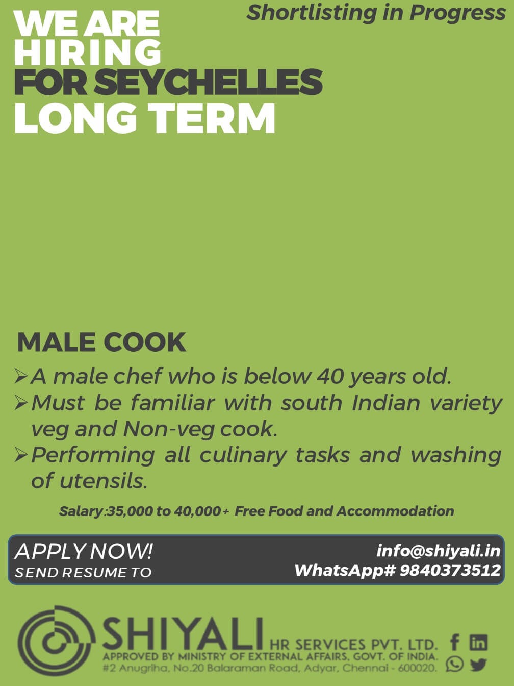 MALE COOK