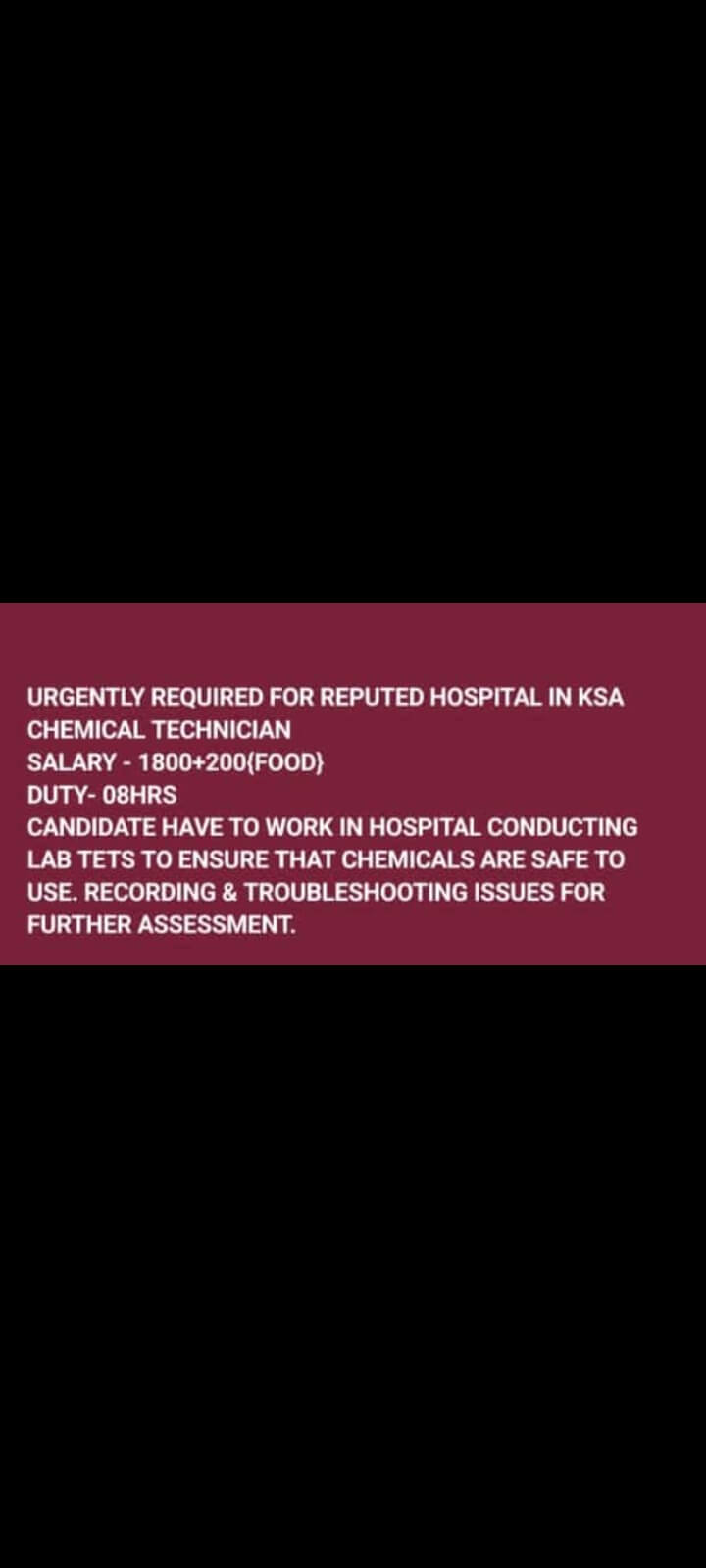 URGENT REQUIRED FOR SAUDI ARABIA