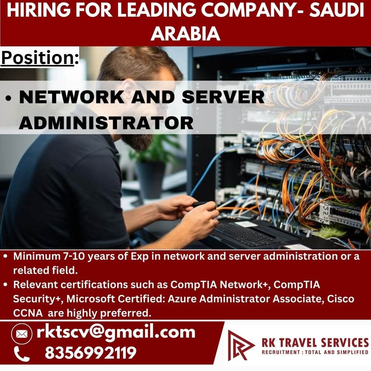 HIRING FOR LEADING COMPANY- SAUDI ARABIA