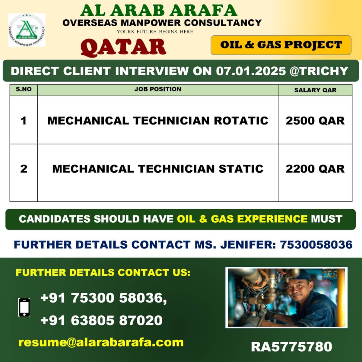 DIRECT CLIENT INTERVIEW ON 07.01.2025 @TRICHY