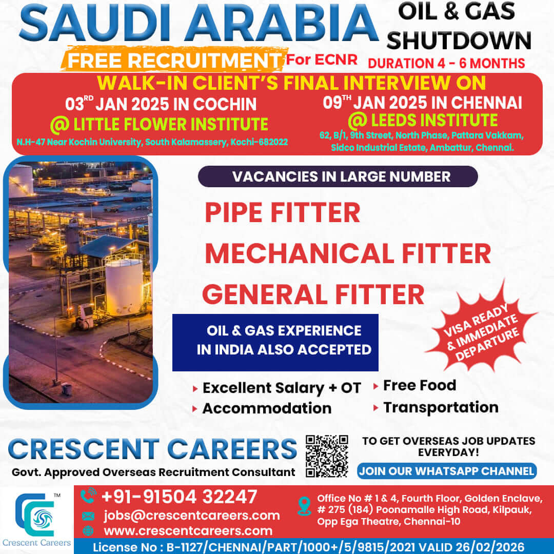 PIPE FITTER / MECHANICAL FITTER / GENERAL FITTER