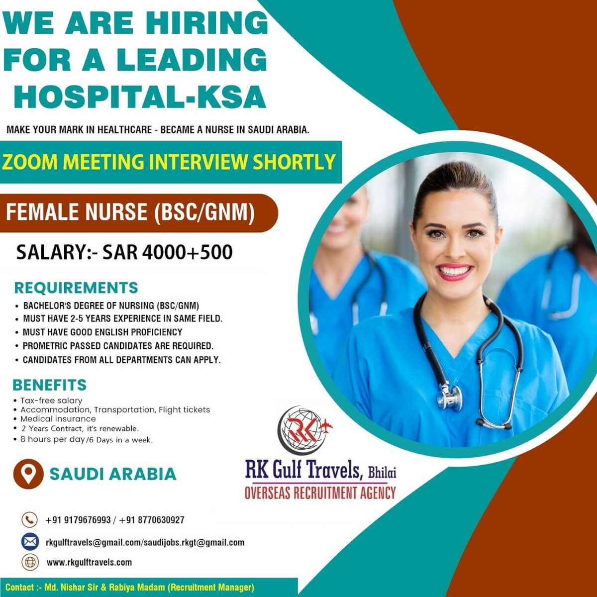 HIRING FOR A LEADING & REPUTED HOSPITAL - KSA.