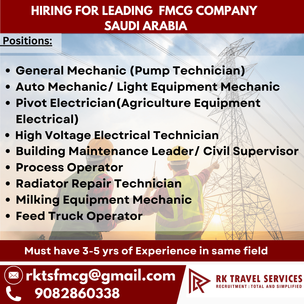 hiring for Leading  FMCG company  Saudi Arabia