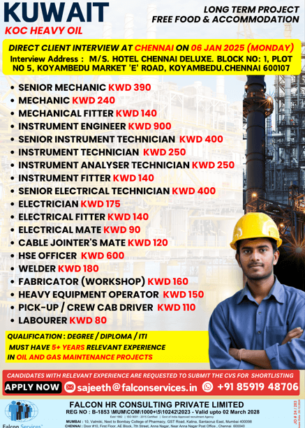 DIRECT CLIENT INTERVIEW AT CHENNAI ON 04 JAN 2025