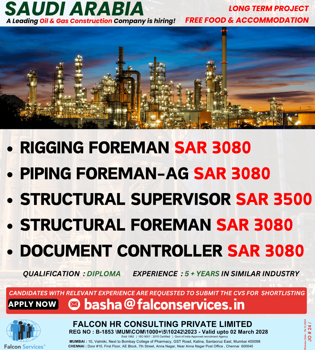 A LEADING OIL & GAS CONSTRUCTION COMPANY IS HIRING!