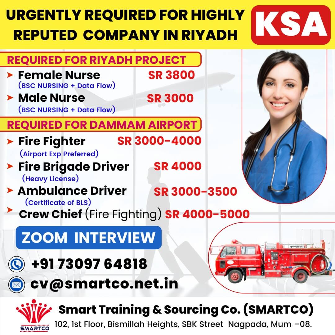 URGENTLY REQUIRED FOR HIGHLY REPUTED COMPANY IN RIYADH - *KSA