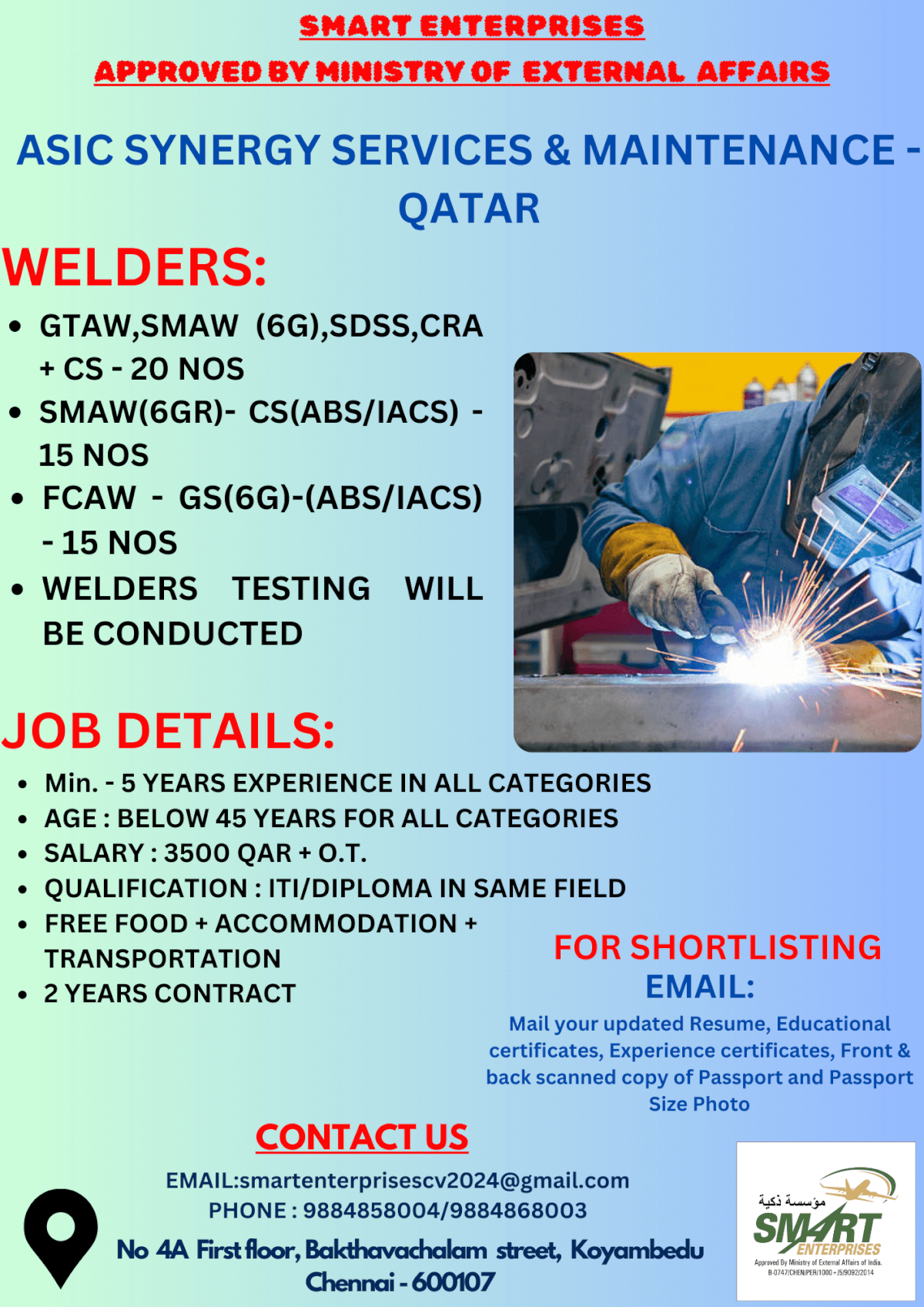 URGENT REQUIREMENT FOR QATAR