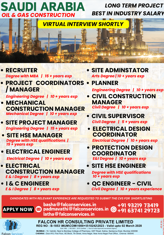 VIRTUAL INTERVIEW FOR A OIL & GAS CONSTRUCTION COMPANY