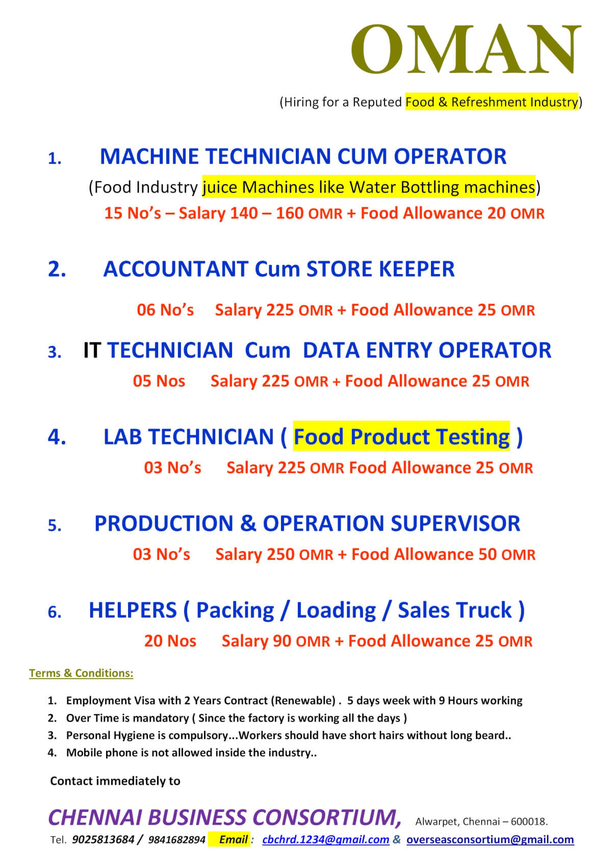 FOOD & BREVERAGE INDUSTRY CATEGORIES