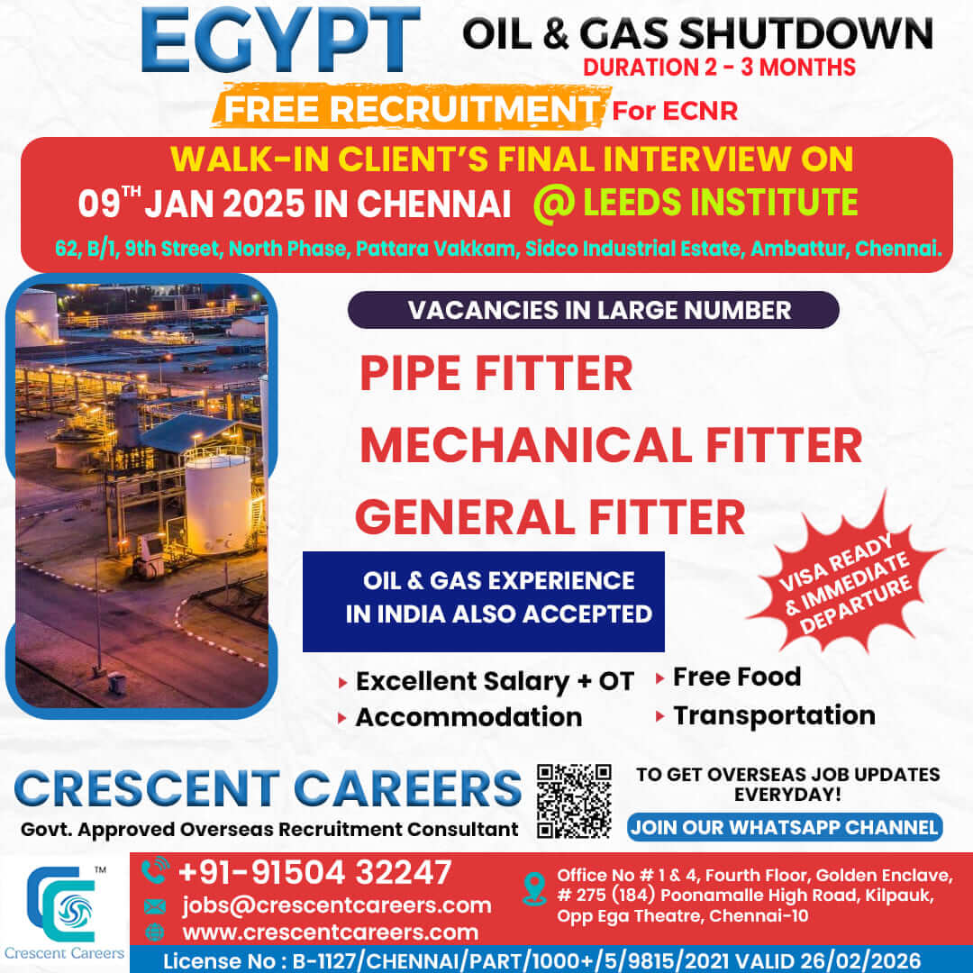 PIPE FITTER / MECHANICAL FITTER / GENERAL FITTER