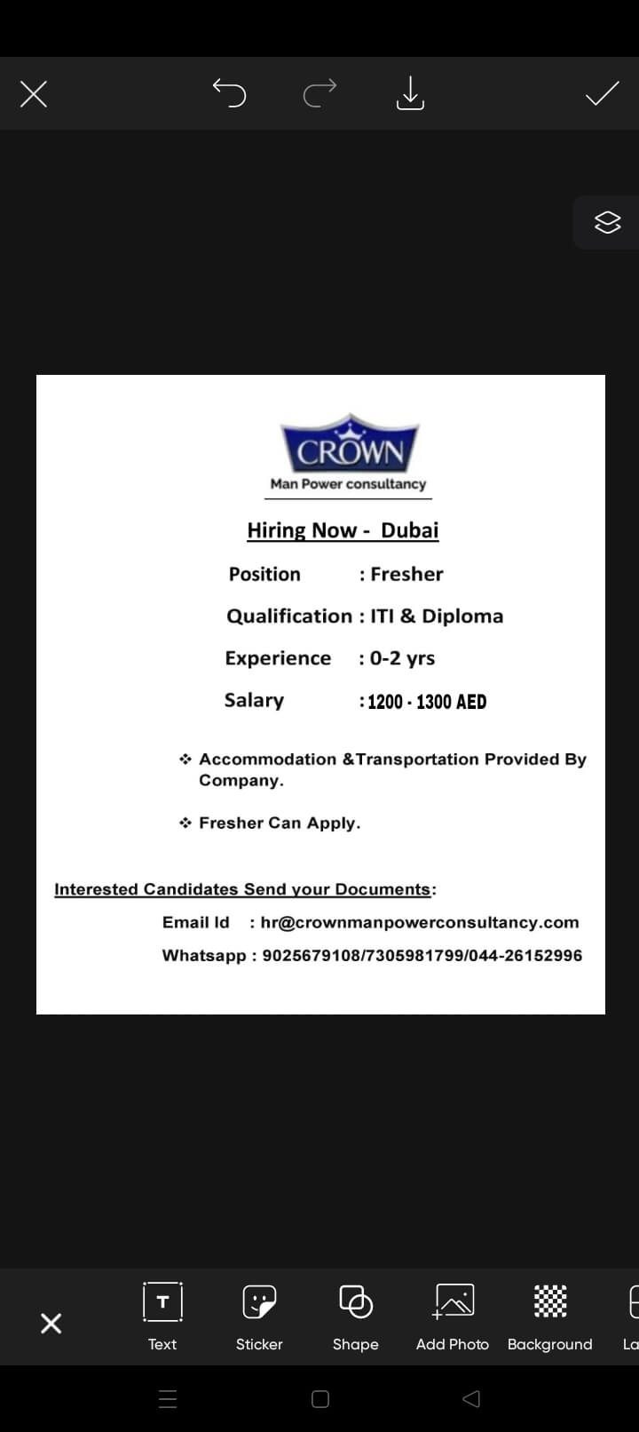 HIRING NIW DUBAI