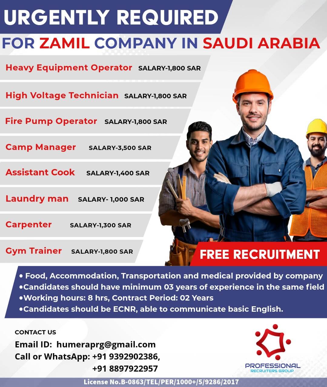 #FREE_RECRUITMENT FOR ZAMIL Groups - Saudi Arabia