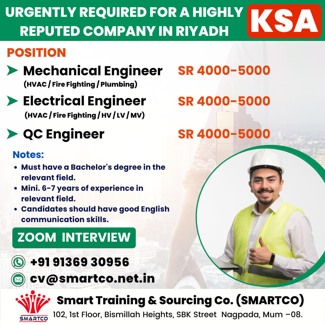 URGENTLY REQUIRED FOR A HIGHLY REPUTED COMPANY IN RIYADH - KSA